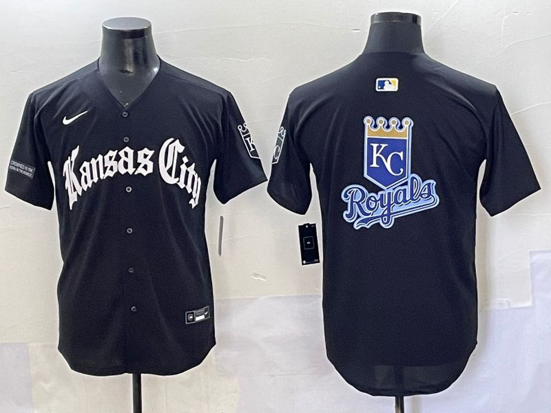 Men 2025 Kansas City Royals Blank Black Five generations Joint Name Nike MLB Jersey style 4